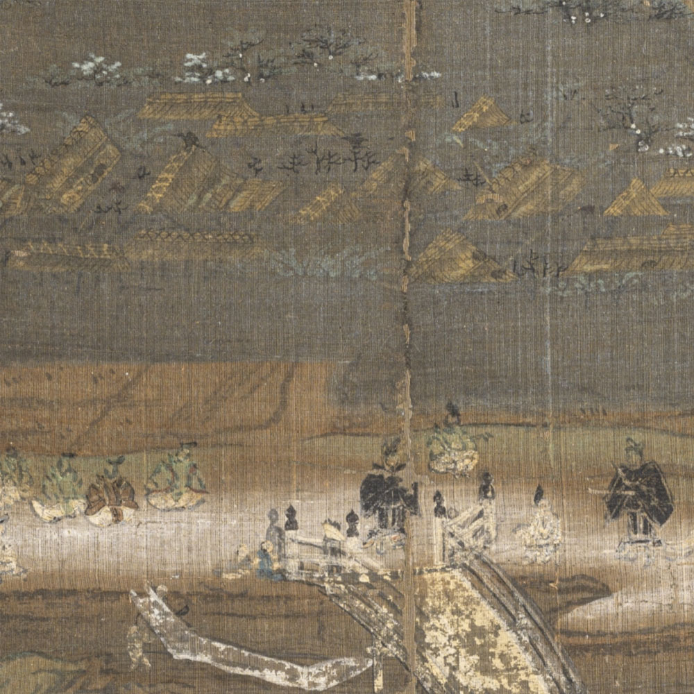 山崎の町と巡検使一行